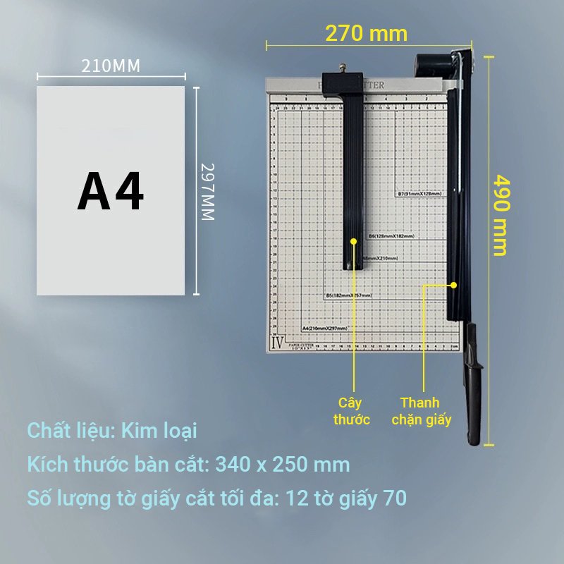 Bàn Cắt Giấy Leco A4 Khung Sắt - Ảnh 2