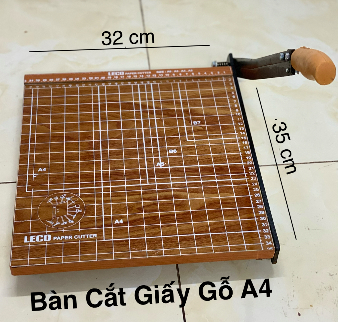 Bàn cắt giấy gỗ LECO A4 Có Thước - Ảnh 2